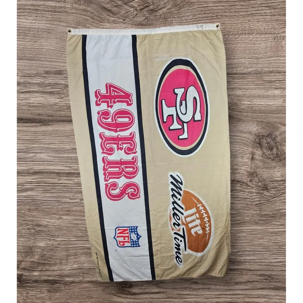 Vintage‎ Miller Lite Time Beer 49ers NFL Flag 60x31 1998 Vanguard Visual RARE